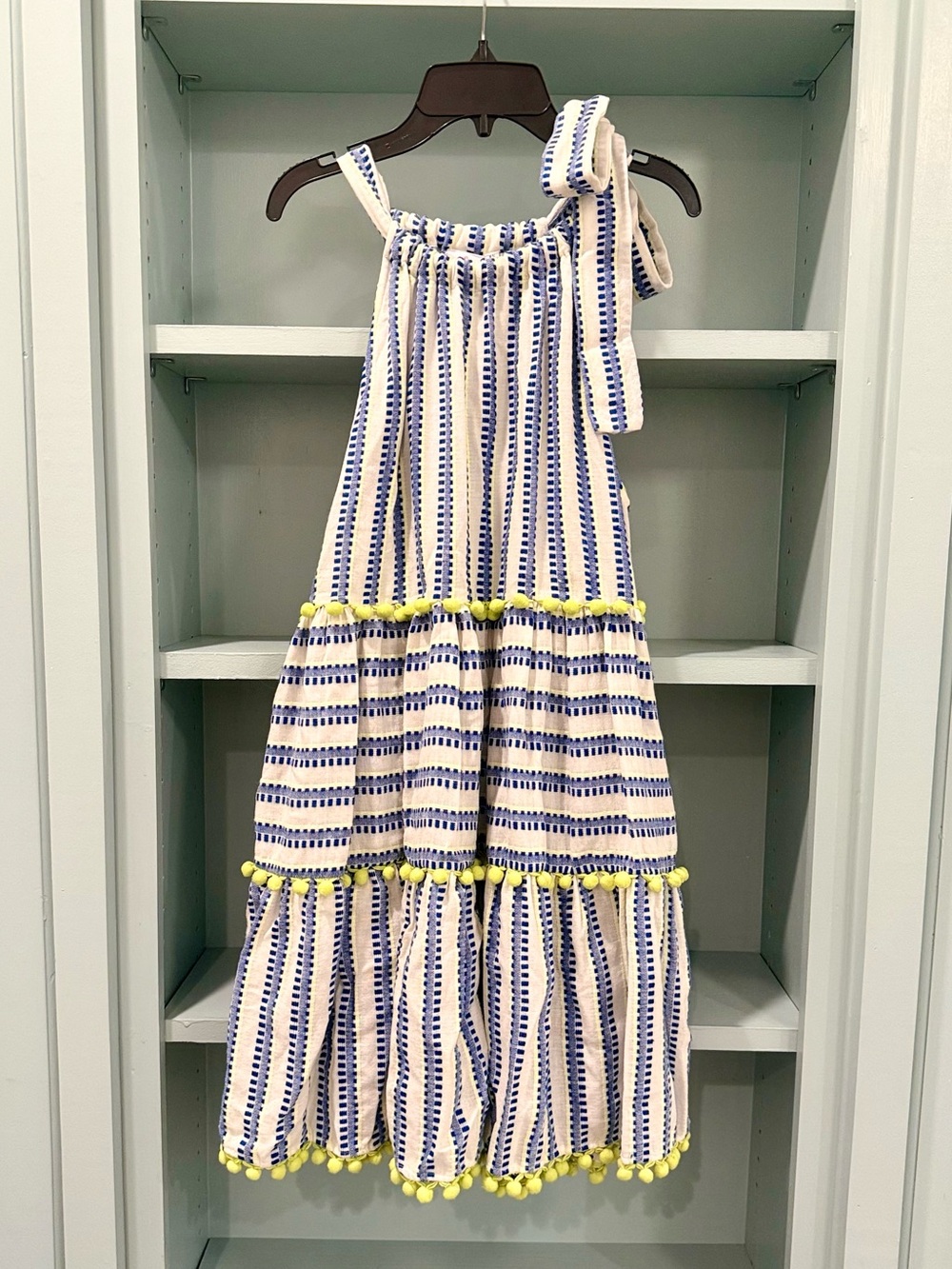 Tessora Printed Halter Pompom Short Dress